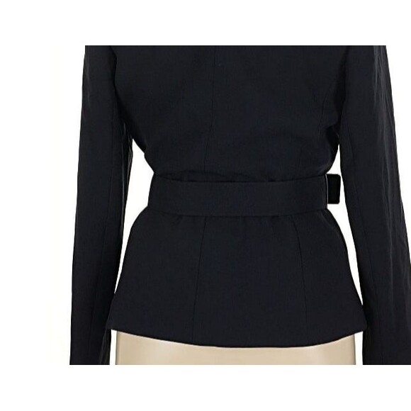 DESIGNER TAHARI ASL NAVY BLUE BELTED LONG SLEEVE BLAZER SIZE 14.R - Picture 15 of 16